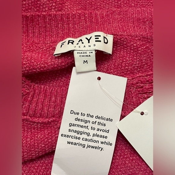 Nordstrom ~Frayed Denim Gwen Distressed Sweater NWT Medium - Picture 10 of 13